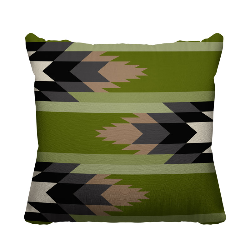 Coussin intérieur / extérieur Lansa Southwestern, Chartreuse, L 17 po x H 17 po