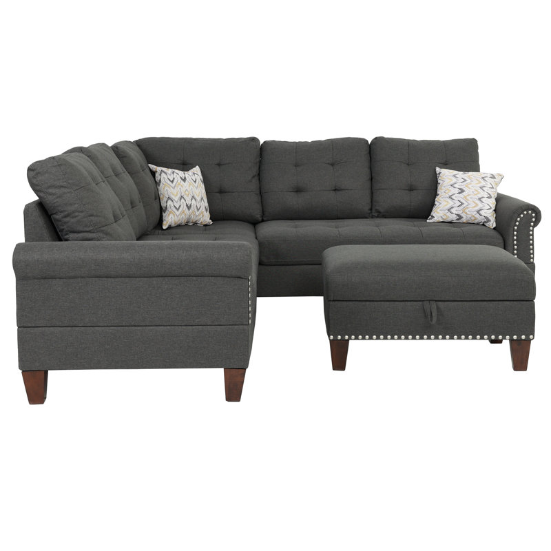 Winston Porter Ruybal 3 - Piece Upholstered Sectional & Reviews | Wayfair