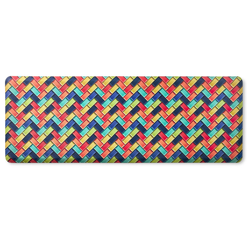 Fiesta Multicolor Herringbone Anti-Fatigue Kitchen Mat, 20"x55"
