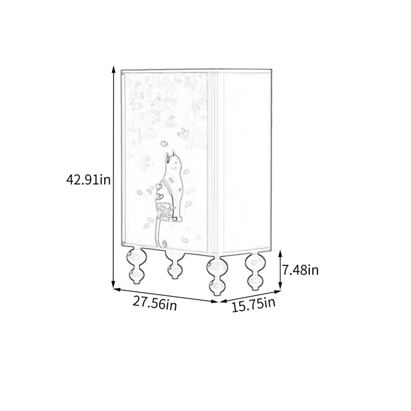 Two-Door Storage Cabinet with Solid Legs