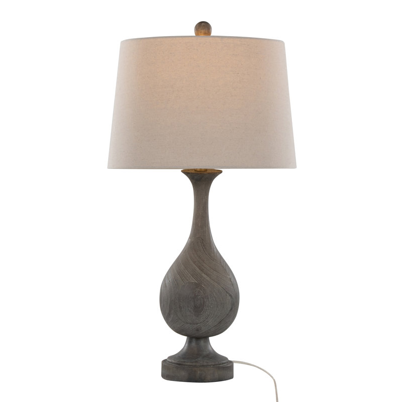 Contemporary Accent Table Lamp, Gris foncé, Beige