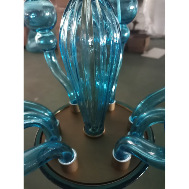 Lustre en acier à 8 lumières Murana, Nickel poli, Noir, 22 po de largeur x 36 po de hauteur
