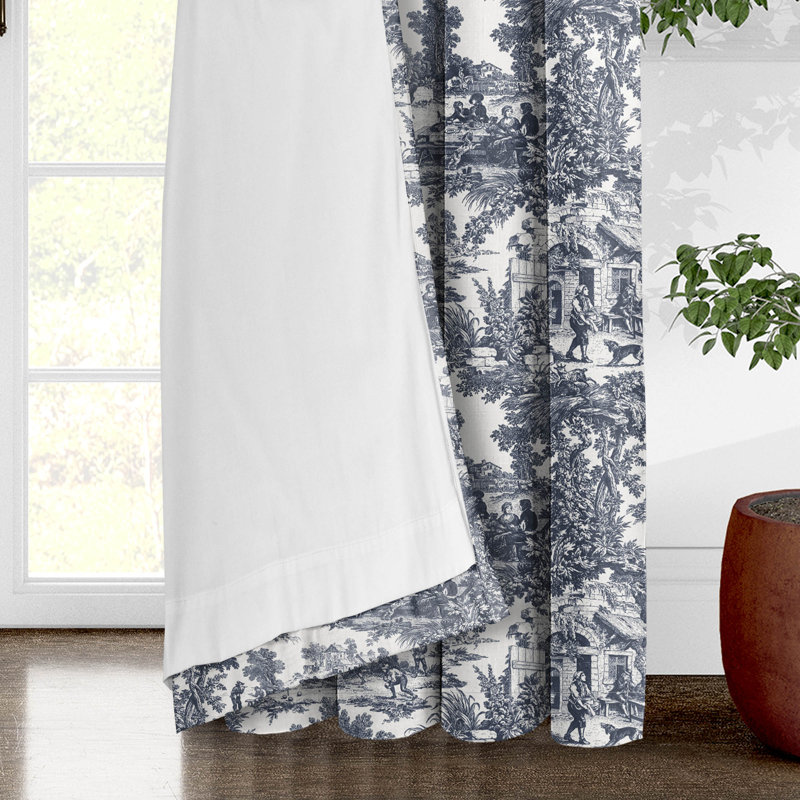 Paire de rideaux Au Village Toile, Denim, L 20 po x L 108 po