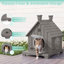 Maison pour chat à 1 niveau en résine pour l'extérieur pour l'intérieur H 25,67 po avec porche-123049081-126244332