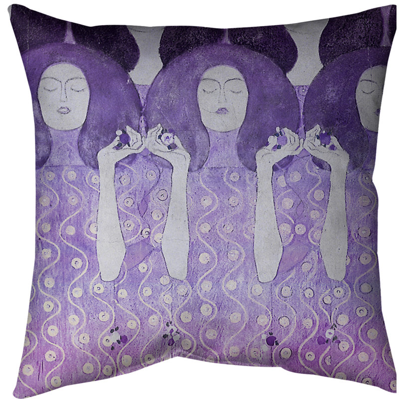 Coussin euro mariées, Bourre en polyester, Mauve, Polyester filé