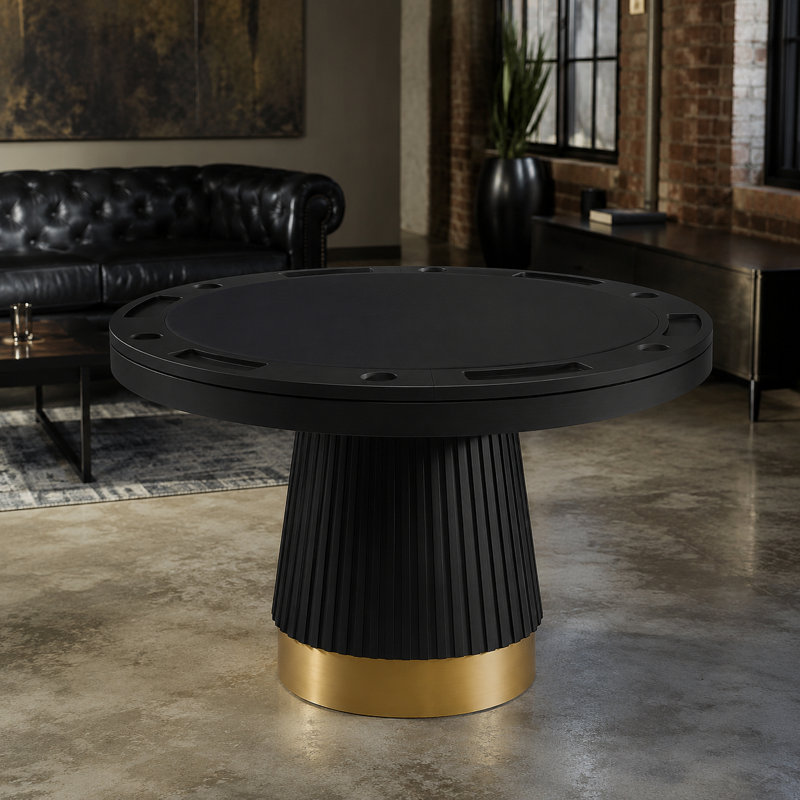 Table de poker 2 en 1 Prohibition Series 48 po - Noir par RAM Room Room, Noir