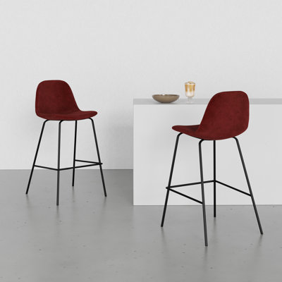 Kinlaw Upholstered Counter Stool with Steel Frame