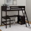 Lit mezzanine simple avec tablettes et bureau-305642810