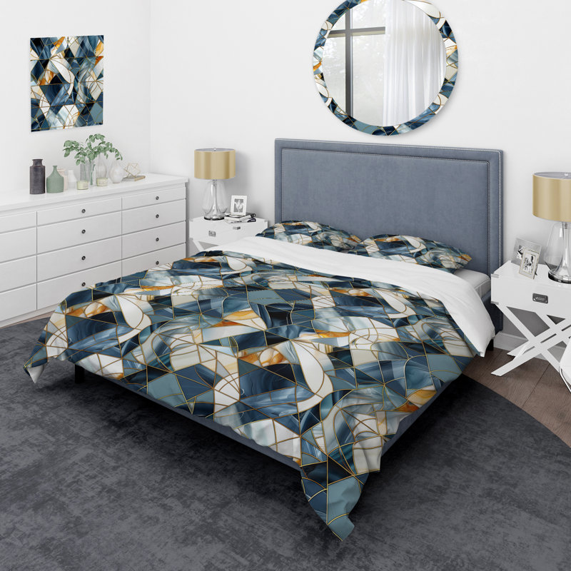 Literie en marbre Enchanted Plaid Odysse, Housse de couette simple + 1 taie décorative stan