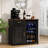 Coffee Bar Cabinet with Fridge Space, Mini Fridge Stand, Black