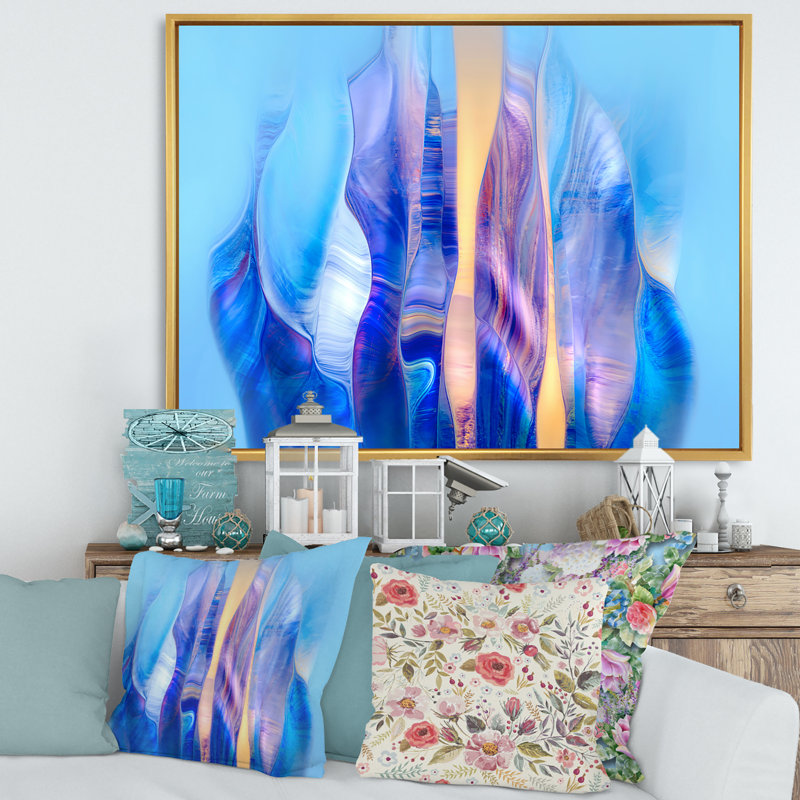 «Twistent Wavy Shape In Motion I», reproduction sur toile avec cadre flottant, H 30 po x l 40 po x 1,5 po, Encadrement doré