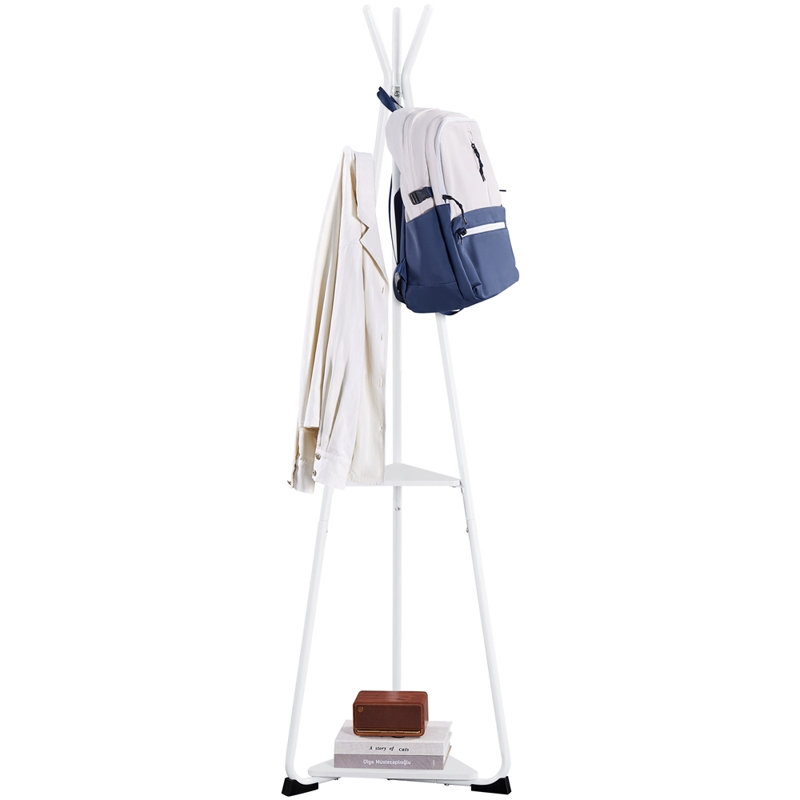 Metal Freestanding 6 - Hook Coat Rack, White