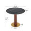 Table de salle à manger contemporaine en pierre frittée 33,5 "pour 2 personnes avec un pied piédestal rond en bois et une base dorée pour les petits espaces-575271321-575271320