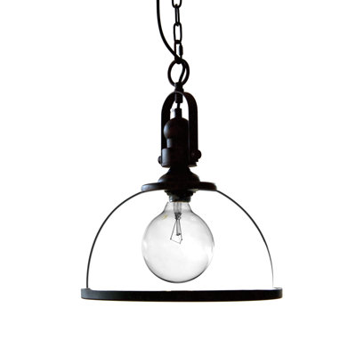 Luminaire suspendu industriel en verre 1 lumière