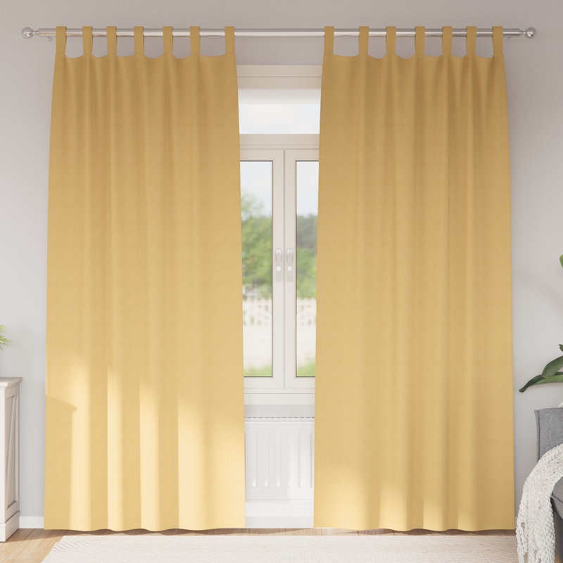 Curtains With Curtains 2 Pcs Polyester, Beige, 140cm Width x 260cm Drop