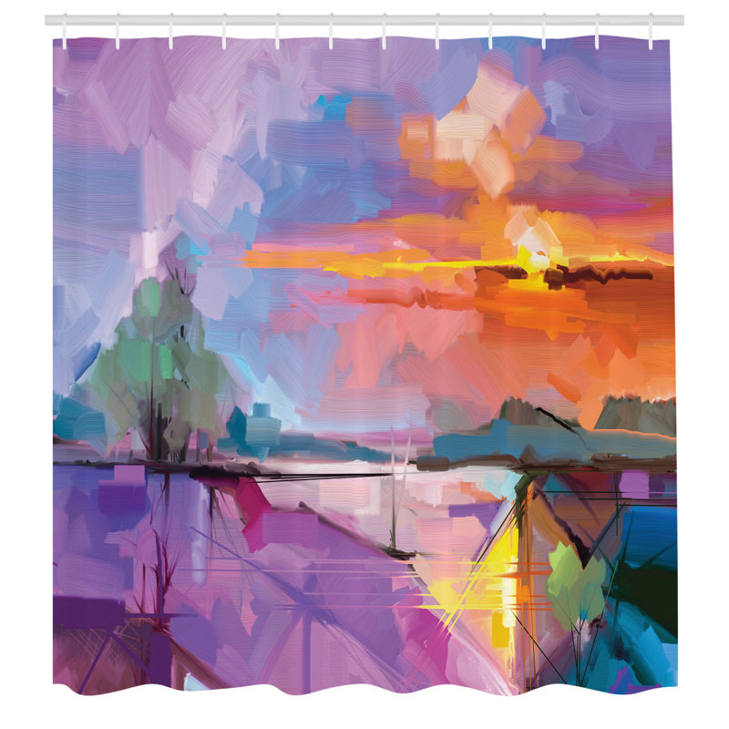 Union Rustic Landscape Shower Curtain Mountains, 70''H x 69''W