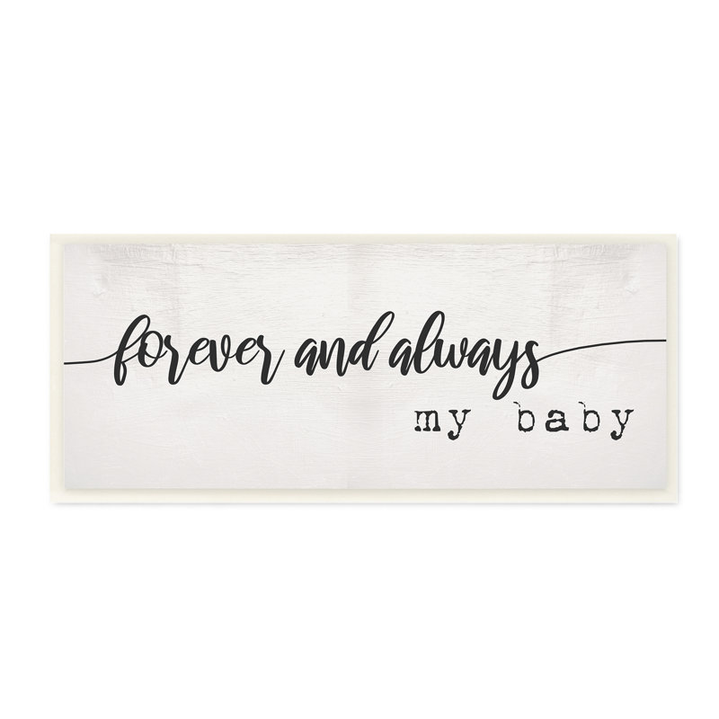 «Forever and Always Sentiments» par Daphne Polselli - Art textuel, H 7 po x l 17 po, Plaque murale