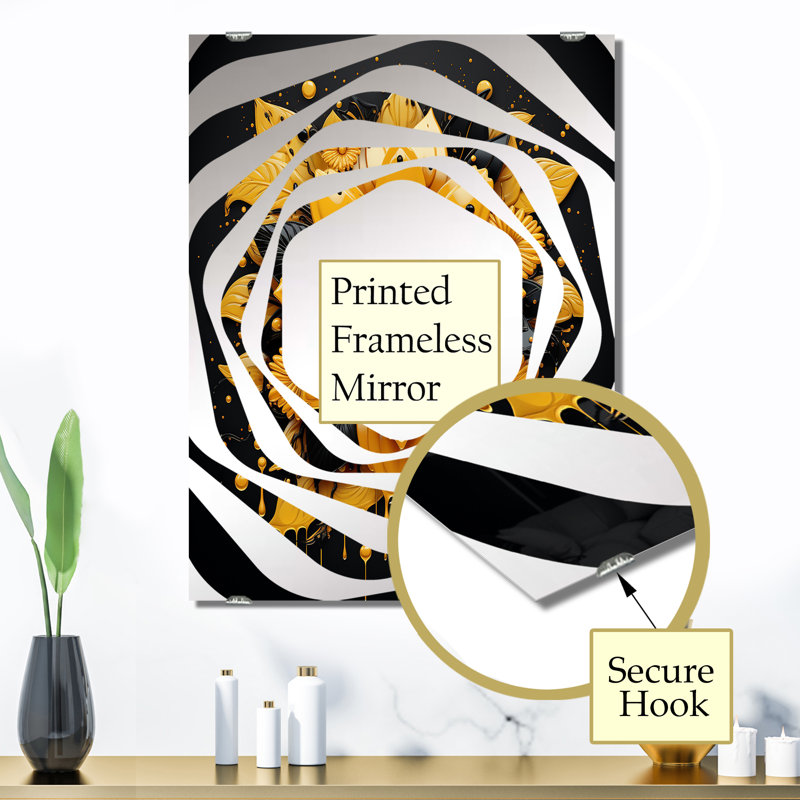 Shaia - Miroir mural boho mandala MIR141556, 32 po x 24 po
