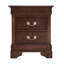Table de chevet 2 tiroirs LouisPhillipe avec base sculptée, cappuccino-155909028