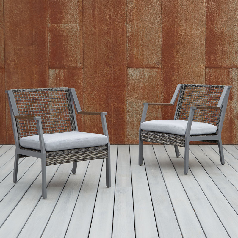 Calvin Aluminum Outdoor Lounge Chair, Gray