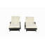 Ensemble de 2 chaises longues d'extérieur en osier avec coussins, chaise longue inclinable en osier