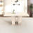 Rectangular extendable dining table, suitable for 6-10 people, with veined travertine pattern, dimensions 160-200 cm, simple and elegant.