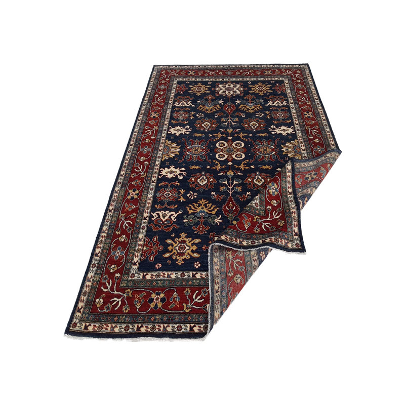 Davey Hand Knotted 9x12 Navy Rug