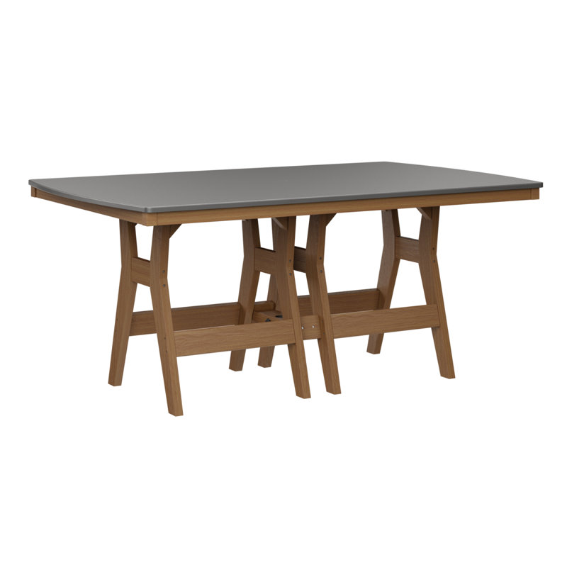 Table de salle à manger rectangulaire 72 po Berlin Gardens Harbor, Acier inoxydable martelé, H 30,37 po x l 72 po x P 44 po