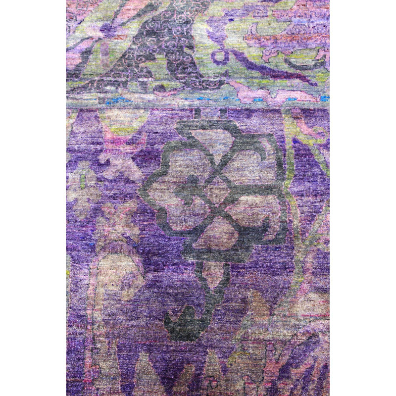 Tapis unique en soie 11 pi 5 po x 15 pi 7 po Silk Treasures