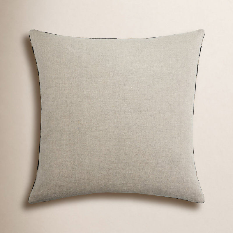 Coussin décoratif Marzano, Noir / Beige, Polyester, Carré 18 po