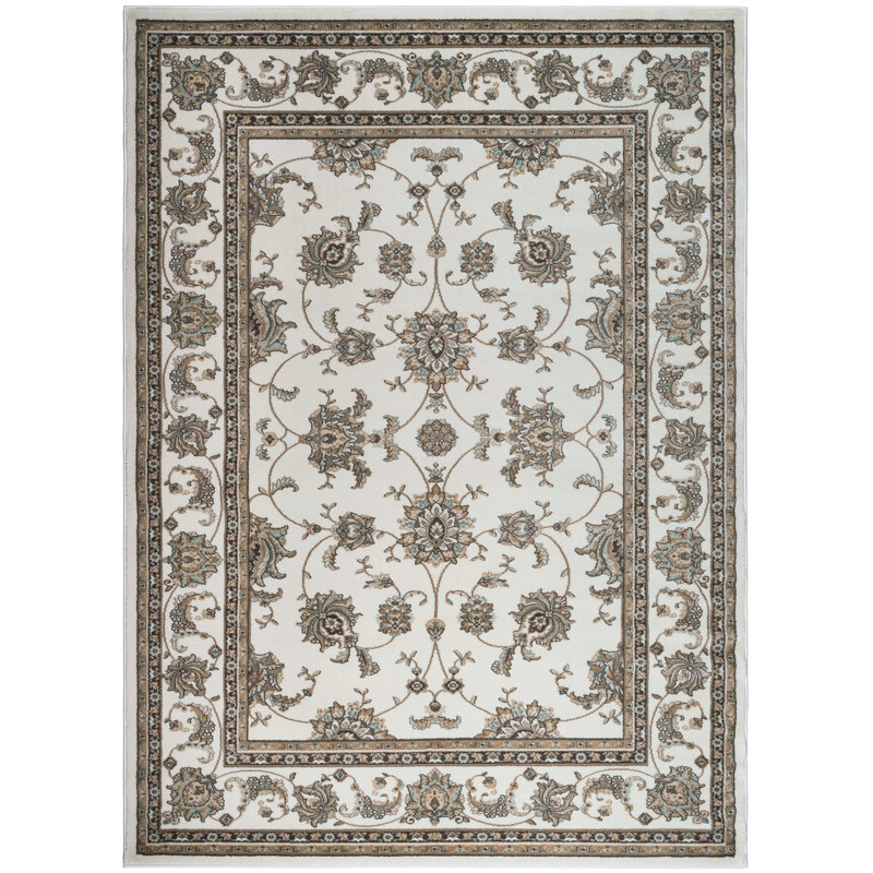  Ackermanville Traditional Ivory bone Oriental area rug, Rectangle 7'10" x 10'6"