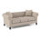 Canapé Chesterfield en velours à accoudoirs roulés avec coussins réversibles 82 po Caspar
