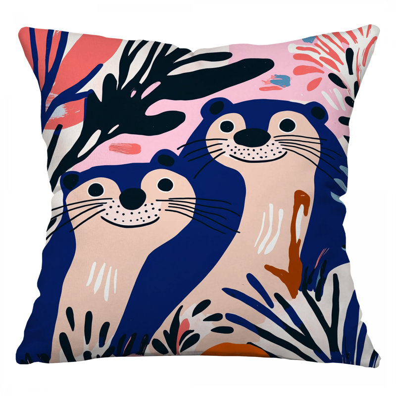 Coussin Otters In Nature, Carré 14 po