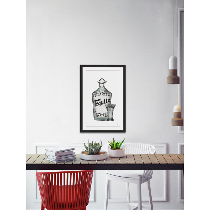 « tequila shot », reproduction d’art encadrée, H 18 po x l 12 po x P 1,5 po