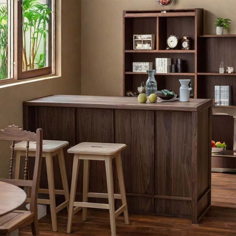 Oak kitchen lockers, solid wood kitchen island