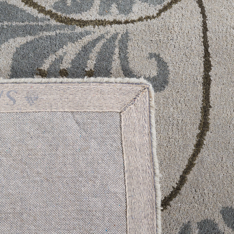 Tapis gris en laine touffeté à la main Chanler, Carré 6 pi