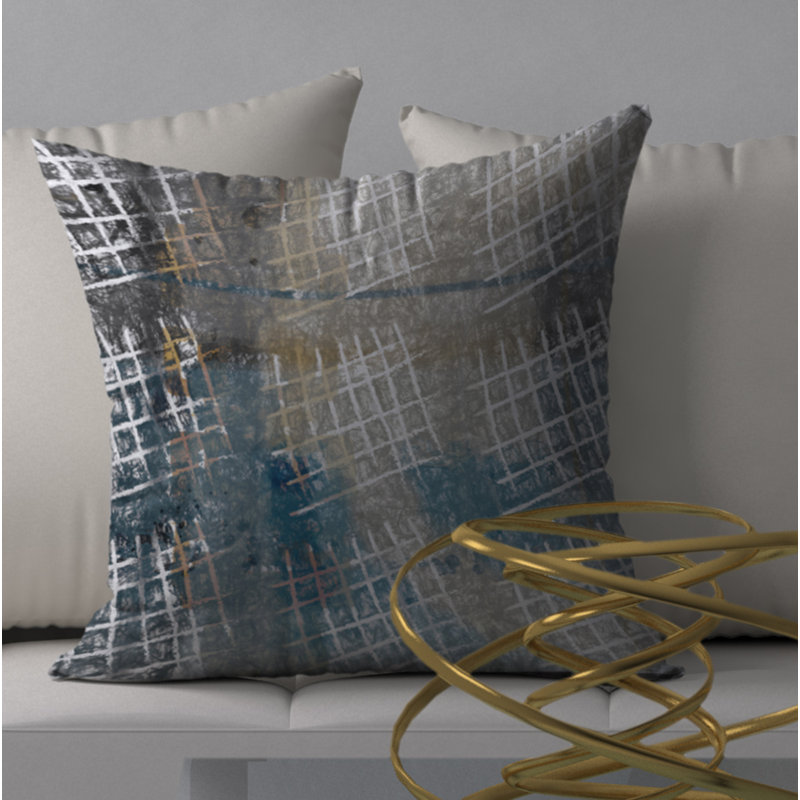 Abstract Reversible Throw Pillow, 18" x 18"