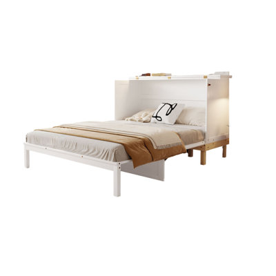 Queen-size Murphy Bed That Can Be Used As Both A Bed And A Bedside Table With Built-in Dual Power Supply/usb Module