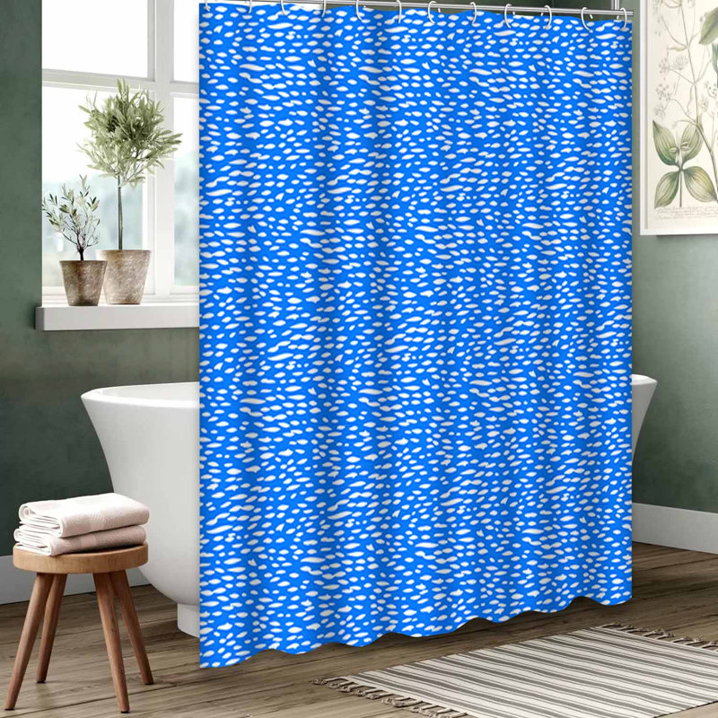 Rideau de douche bleu imperméable, rideaux de douche pour la salle de bain avec 12 crochets, 72" L x 72" W