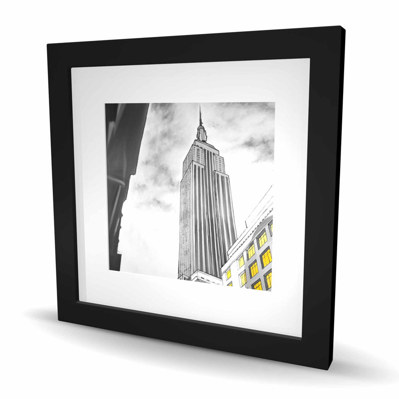 Contour de l'Empire State Building - impression encadrée grise