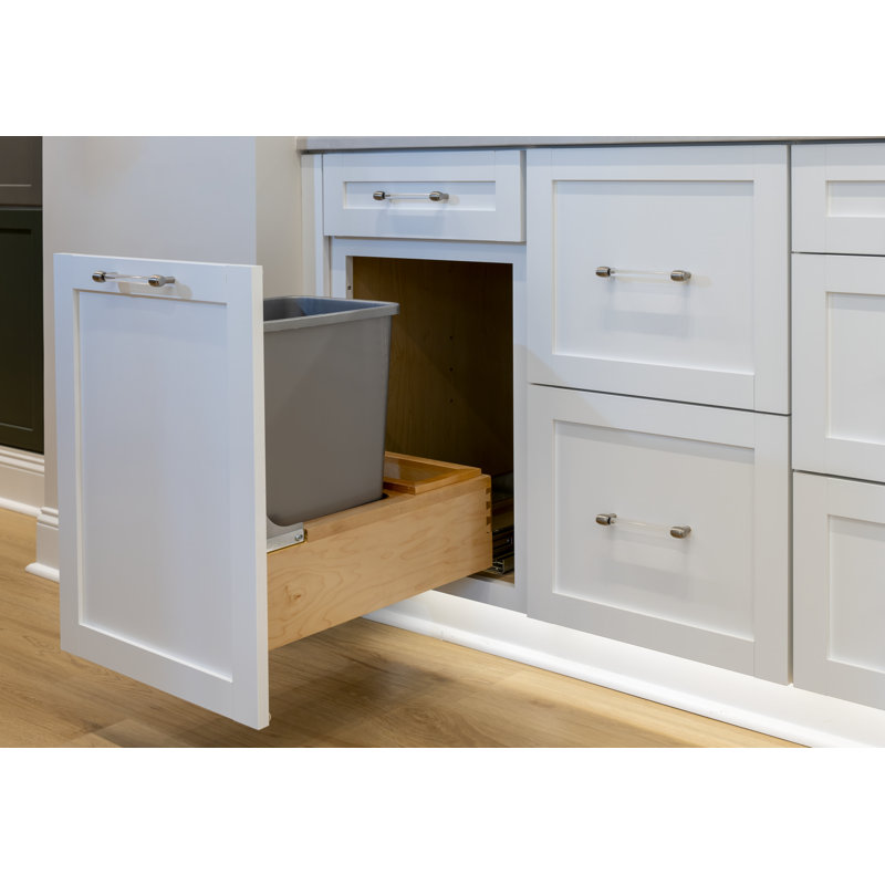 Rev-A-Shelf Single Pullout Trash Can with Soft-Close and Soft-Open , 14.5" Minimum Cabinet Opening