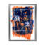 Abstrait orange et bleu marine - Peinture sur toile-60160681-60160683