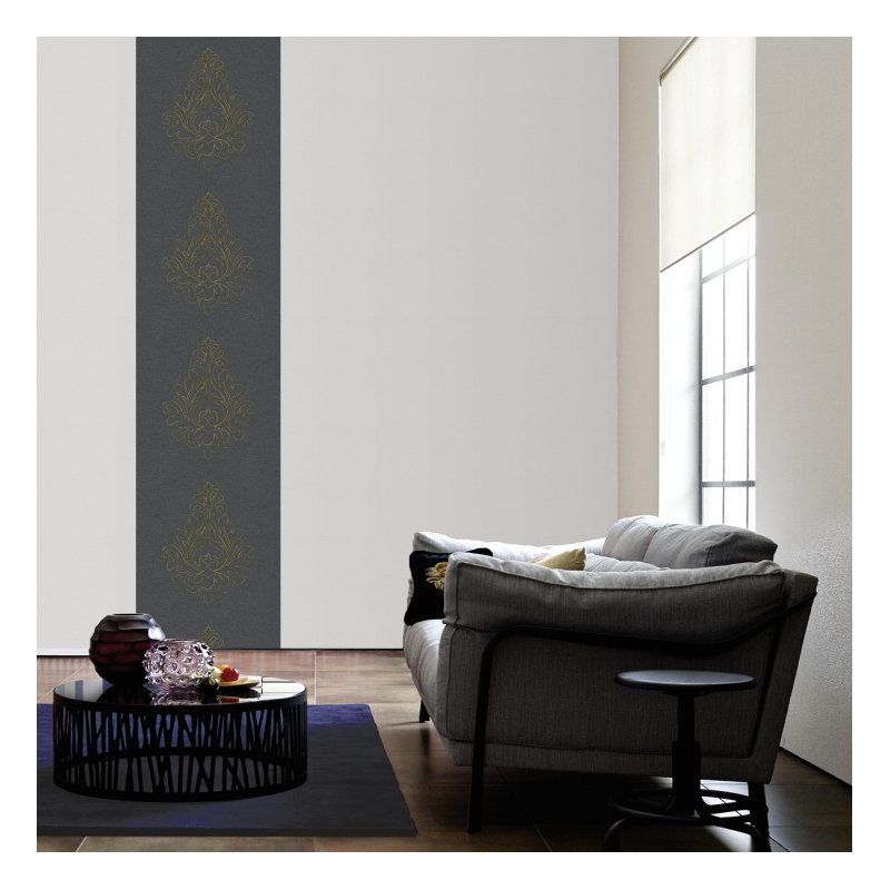 Nobile 3.2m x 70cm Wallpaper Tile, Black, gold and metallic