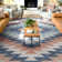 Kehr Albuquerque Southwestern Flatweave Blue Area Rug