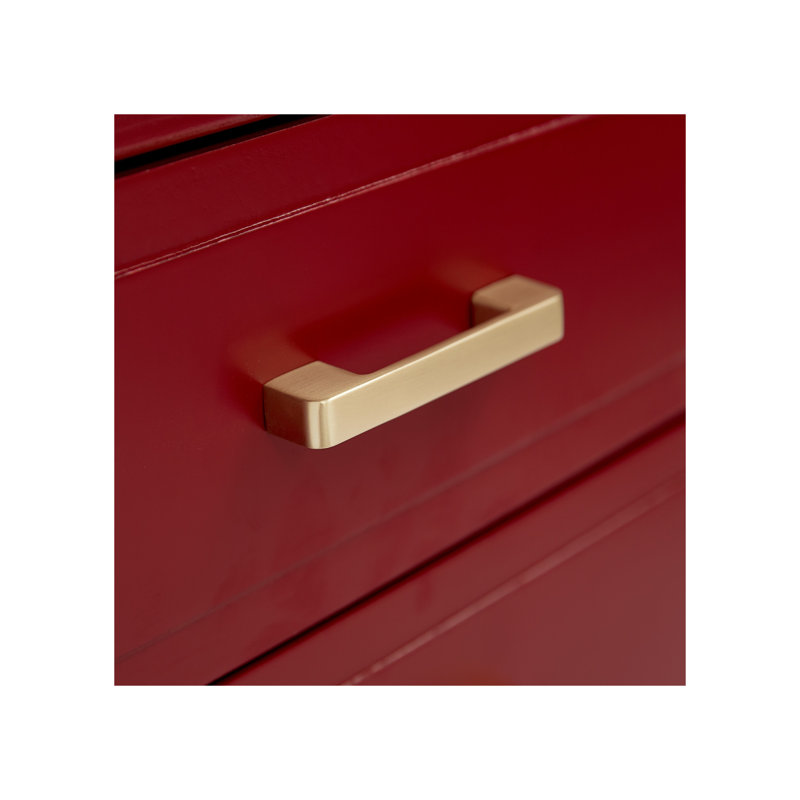 Cormac 50 cm W Bedside Table, Red