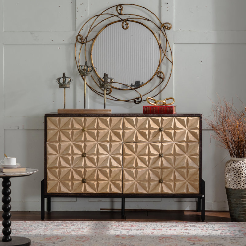 6-Drawer Sideboard Cabinet, Geometric Pattern - Standard