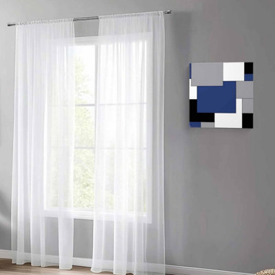 Art mural en toile à motif écossais dégradé carré 16 po x 16 po