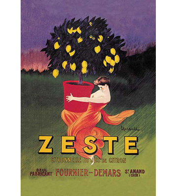 Affiche rétro zeste par leonetto, cappiello affiche