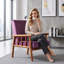 Chaise avec accoudoirs Classic Mid-Century moderne avec structure en bois massif et confort rembourré-1443969358