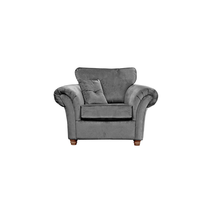 Lila Velvet Accent Chair, Grey